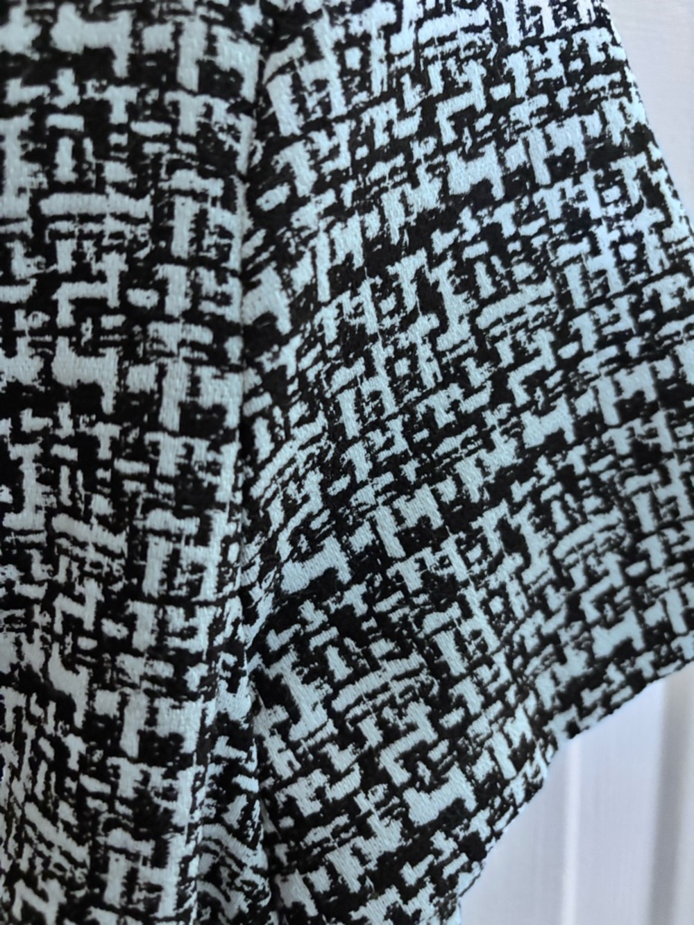 Calvin Klein Black & White Tweed Belted Midi Dress - Picture 3 of 8